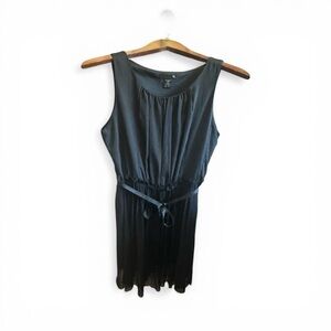 Fifty Percent Women Sleeveless Sheer Black Belted Cocktail Dress Size Medium